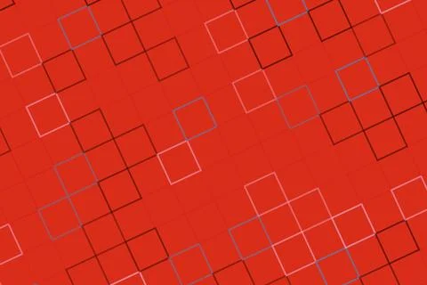Abstract red background with white and black squares pattern Stock Illustration