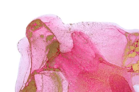 Abstract red background on white background. Pink and gold watercolor pattern. Stock Illustration