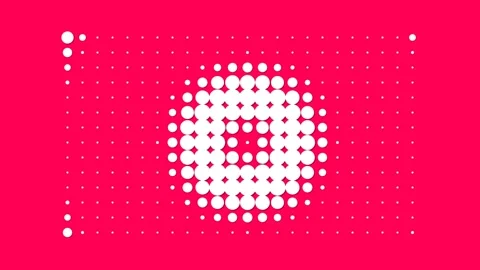 Abstract red background with white halftone pattern and central star shape 库存影片 335118108