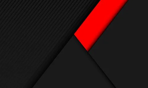 Abstract red banner line shadow on grey geometric design modern futuristic Stock Illustration