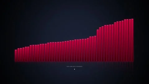 Abstract Red Bar Graph Visualization on Dark Background - Data Analysis Conce Stock Footage 348423134