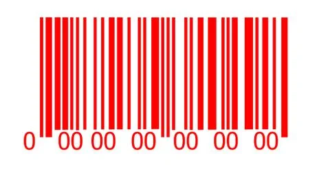 Abstract red barcode security pattern   on white background Stock Illustration