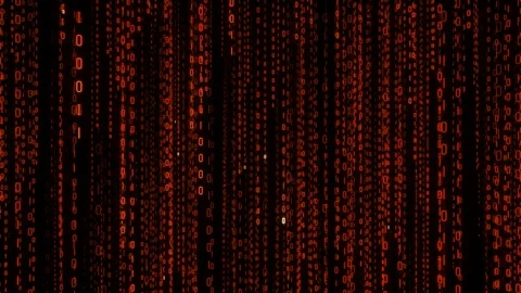 Abstract Red Binary Code Data Stream Background with Glowing Digital Numbers Vídeo Stock 346144683