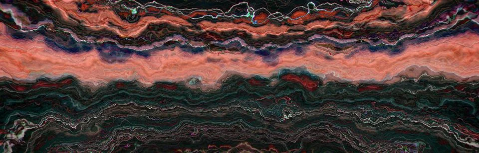 Abstract Red Black Agate Marble Background with Fluid Topographic Lines Stock Illustration