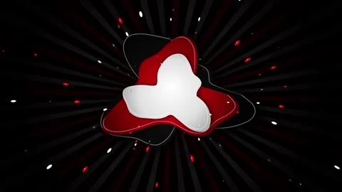 Abstract red black and white flowing liquid shapes motion background. Stock Footage 345502468