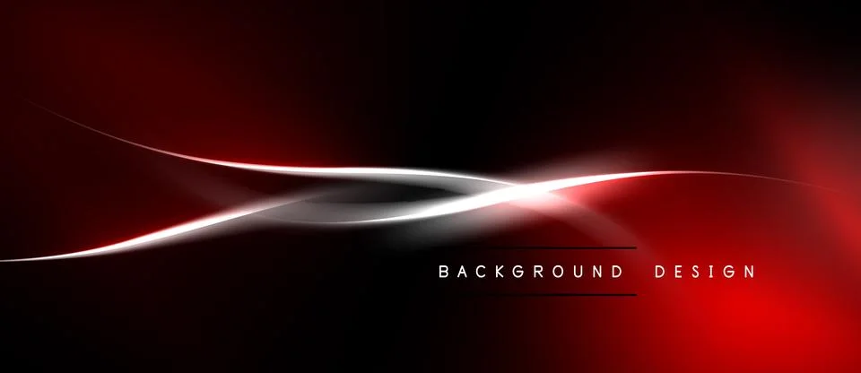Abstract red, black design. Smooth curves create dynamic light effect. Modern Stock Illustration