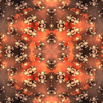 Abstract red black regular geometric fractal decorative pattern Stock Illustration