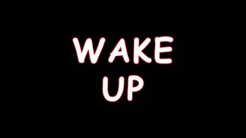 Abstract Red Black Swirls with White Text WAKE UP motion background for ene.. Stock Footage 344036188