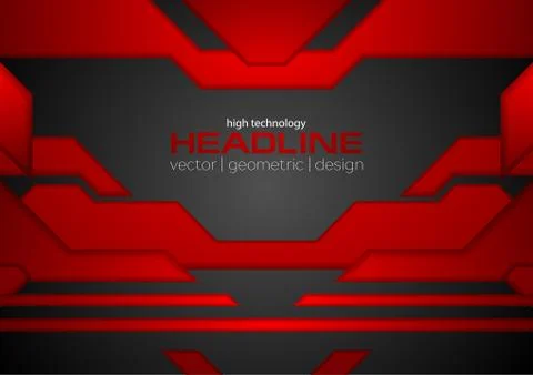 Abstract red black tech layout concept background Stock Illustration