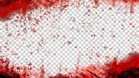 Abstract red blood splatter texture isolated on transparent background Ilustración de archivo