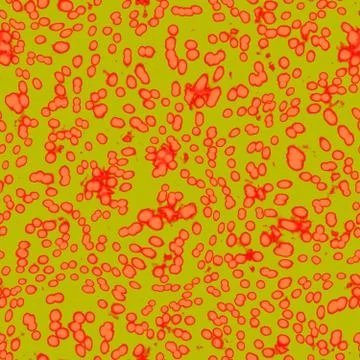 Abstract red blots at yellow background seamless texture Stock Illustration