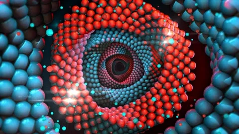 Abstract Red Blue Ball Tunnel Background Stock Footage 343831130