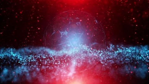 Abstract red blue cyberspace sphere animation Stock Footage 140914326