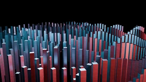Abstract Red Blue Geometric Cityscape Loopable Motion Graphics Background |.. Stock Footage 329655767