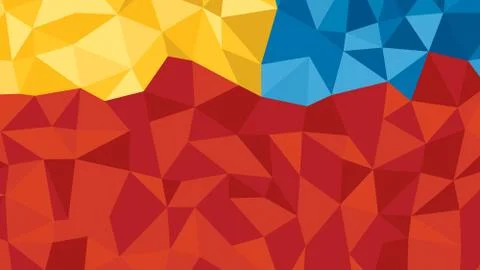 Abstract red blue orange lowploly of many triangles background for use in des Stock Illustration