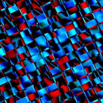 Abstract Red Blue Pattern. Colored Mosaic Background. Digital Art Illustration. Stock Illustration