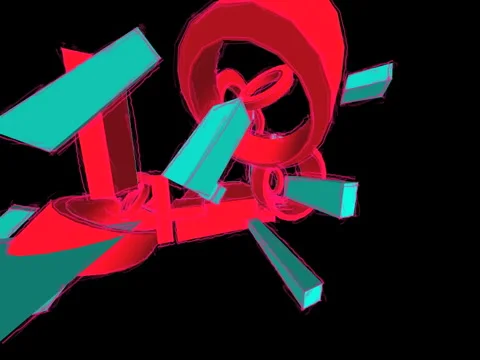 Abstract red blue rotating Stock Footage 1072051