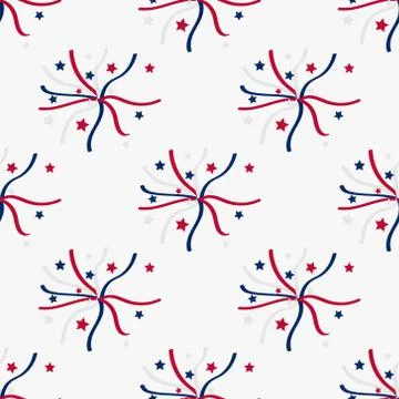 Abstract red, blue Star pattern. American flag Concept. Flat designed vector  Illustrazione stock