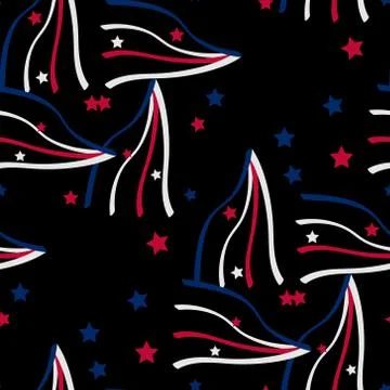 Abstract red, blue Star pattern. American flag Concept. Flat designed vector  스톡 일러스트