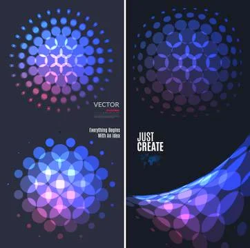 Abstract red blue vector design round elements for graphic layout Stock Illustration