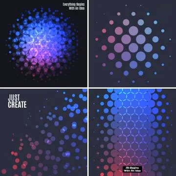 Abstract red blue vector design round elements for graphic layout Stockillustratie