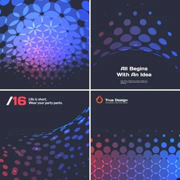 Abstract red blue vector design round elements for graphic layout Stock Illustration