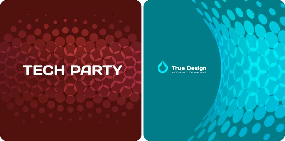 Abstract red blue vector design round elements for graphic layout Stockillustratie