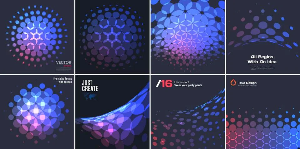 Abstract red blue vector design round elements for graphic layout 스톡 일러스트
