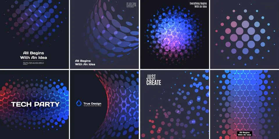 Abstract red blue vector design round elements for graphic layout Stock Illustration