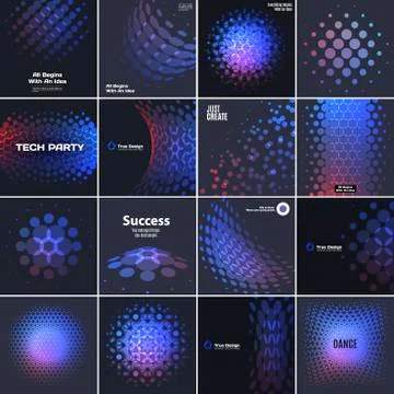 Abstract red blue vector design round elements for graphic layout Stockillustratie