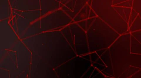 Abstract red blurred geometry wireframe network and connecting dot in spac... Stock Photos