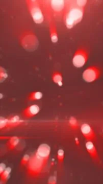 Abstract red bokeh background with glowing particles, soft blur, floating l.. Stock Illustration
