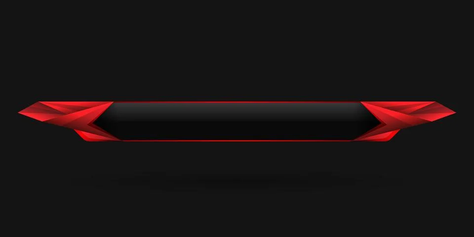 Abstract red border lower third game gui title banner bar template Stock Illustration