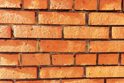 Abstract red brick wall background close up Foto stock
