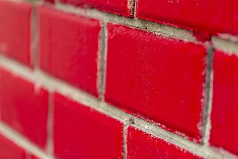 Abstract red brick wall, red brick wall texture in partial blur Stock Photos