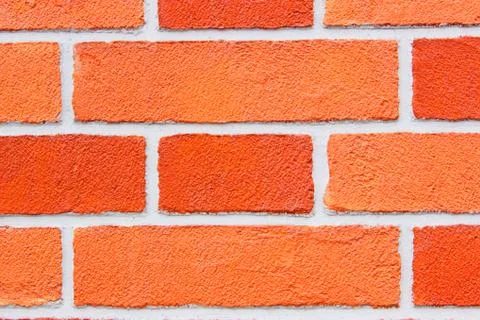 Abstract red brick wall texture depicting in paint colors on an old brick wall Stock Photos