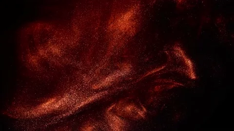 Abstract red bronze paint . Shooting on a black background. Burnished ink Bronze Stock Footage 236192977