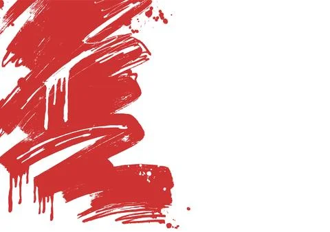 Abstract Red Brush Stroke Grunge Vector Background Stock Illustration
