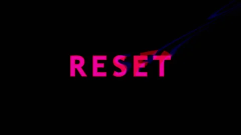 Abstract Red Brush Stroke With Reset Text Animation During Evening Glow On .. Stock Footage 344036980