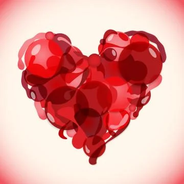Abstract red bubble herat Stock Illustration