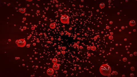 Abstract red bubbles background with flying through a plenty of spheres Stock Footage 268042509