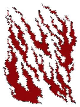 Abstract red burning flames for print or tattoo Stock Illustration