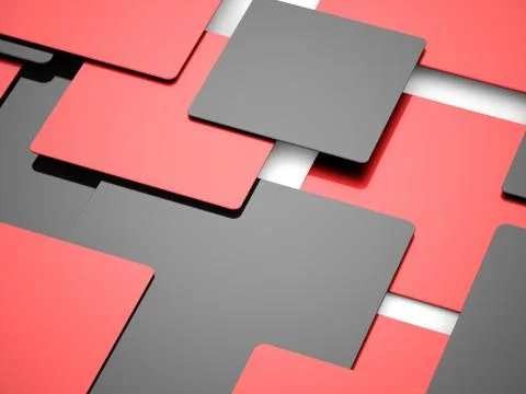 Abstract red business cubes background rendered Stock Illustration