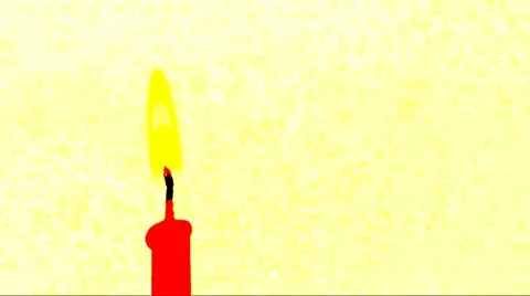 Abstract red candle with yellow flame on yellow background Stock Footage 49887337