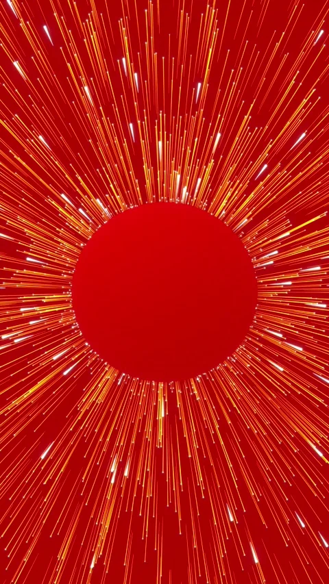 Abstract Red Central Sphere Core with Glowing Gold and White Particles Spre.. Vídeo Stock 346520310