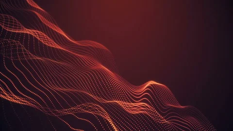 Abstract Red cg motion waving texture with glowing defocused particles Stock Footage 112108094