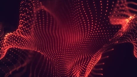 Abstract Red cg motion waving texture with glowing defocused particles Stock Footage 112220823