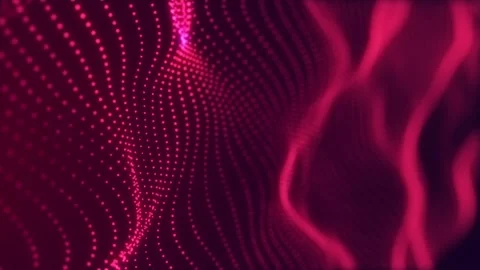 Abstract Red cg motion waving texture with glowing defocused particles. Stock Footage 112221017