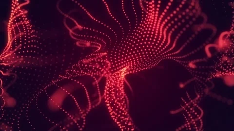 Abstract Red cg motion waving texture with glowing defocused particles Stock Footage 112233948
