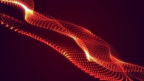 Abstract Red cg motion waving texture with glowing defocused particles Vidéo 112233997